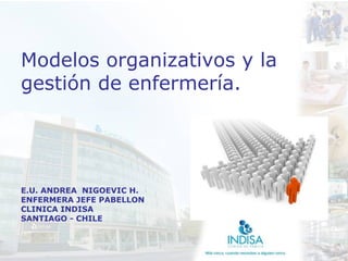 Modelos organizativos y la
gestión de enfermería.




E.U. ANDREA NIGOEVIC H.
ENFERMERA JEFE PABELLON
CLINICA INDISA
SANTIAGO - CHILE
 
