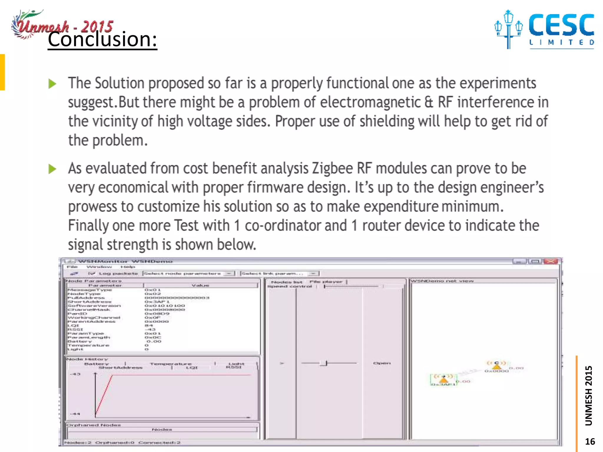 16
UNMESH2015
Conclusion:
 