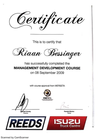 RJ Bessinger Management Course