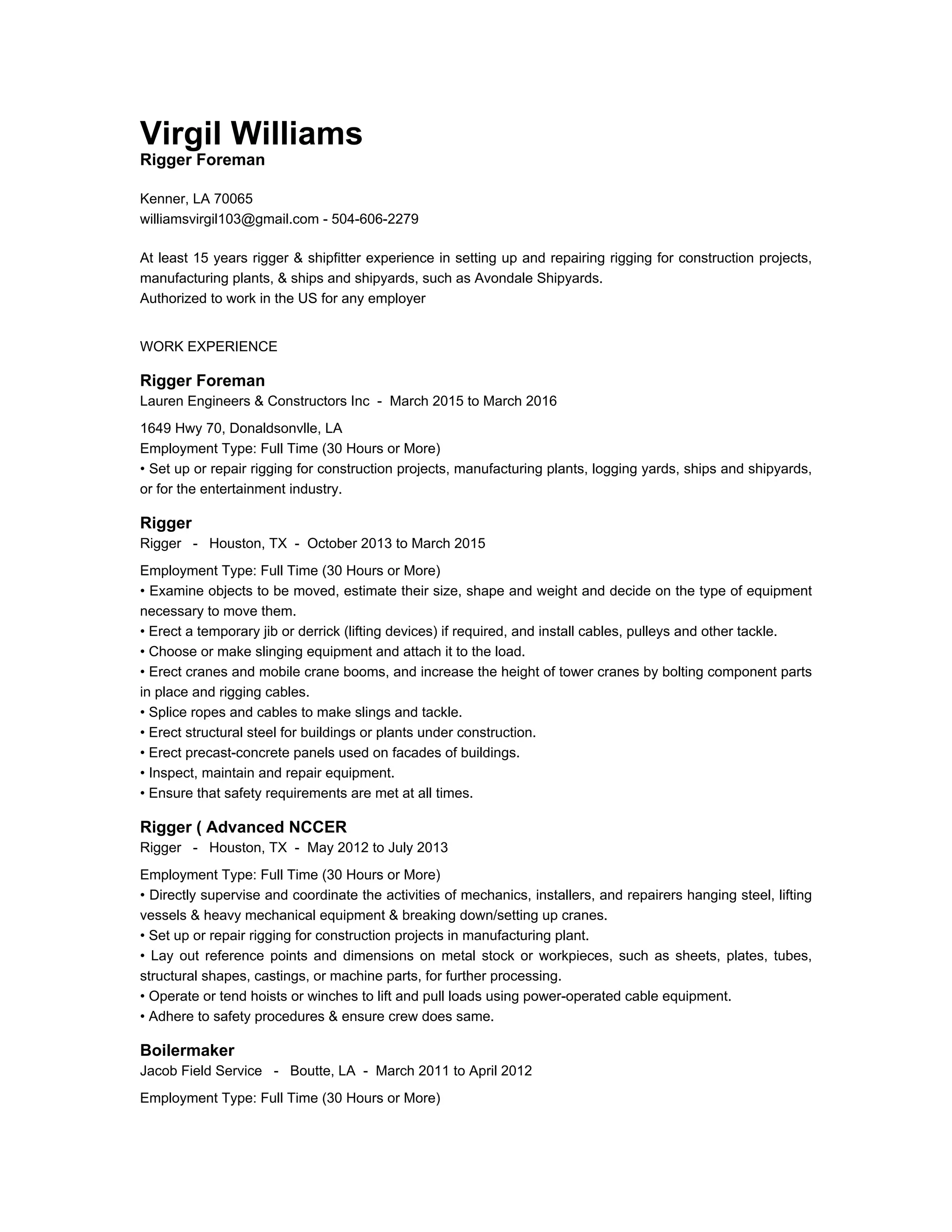 Thomas Williams Rigger Virgil-Williams RESUME | PDF