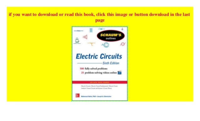 Schaum S Outline Of Electric Circuits 6th Edition Schaum S Outline Schaum S Outline Of Electric Circuits 6th Edition Schaum S Outline