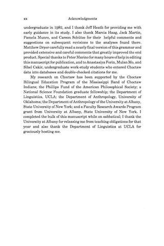 A Choctaw Reference Grammar George Aaron Broadwell | PDF