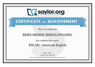 ESL Certificate