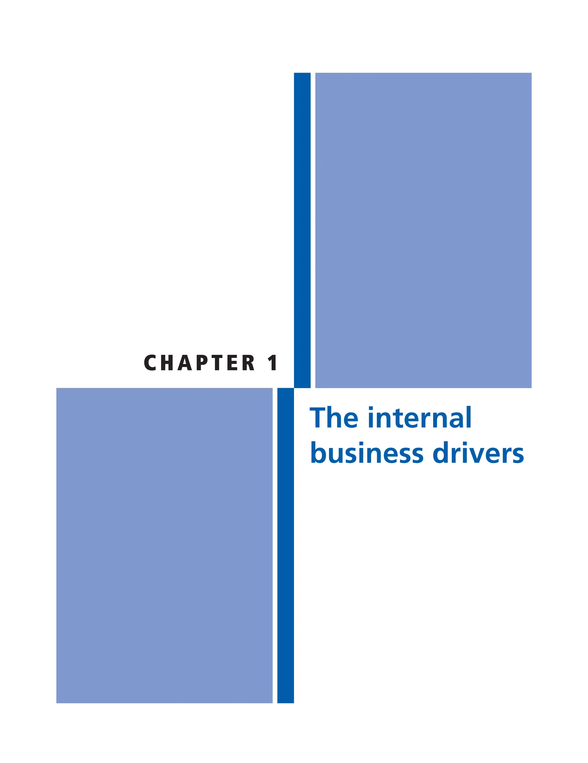 CHAPTER 1
The internal
business drivers
 