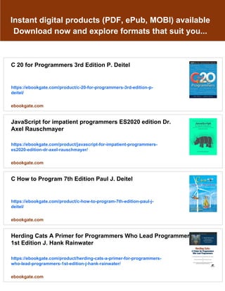 javascript for impatient programmers: https: Images... JavaScript for Programmers 1st Edition Paul J. Deitel | PDF