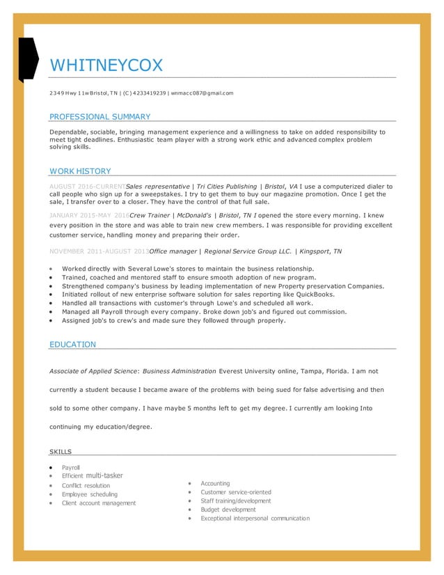 whitney cox resume PDF - Whitney Cox Resume 1 638 