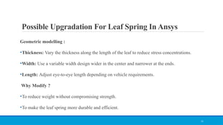 Design, Analysis, and Optimization of Vehicle Leaf Spring Using ANSYS ...