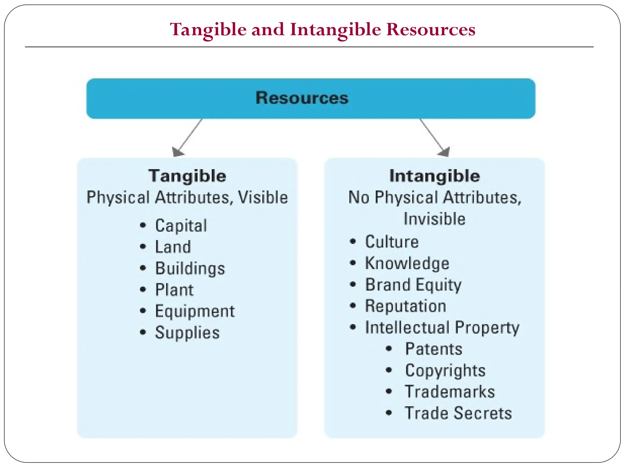 Tangible and Intangible Resources
 