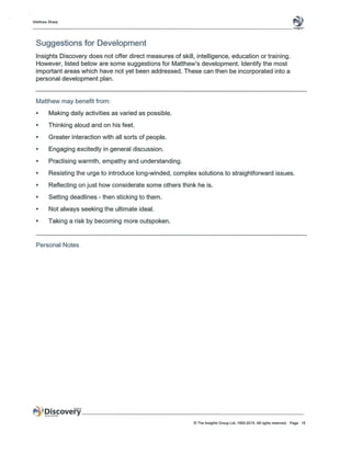 Insights Discovery - Personal Profile | PDF