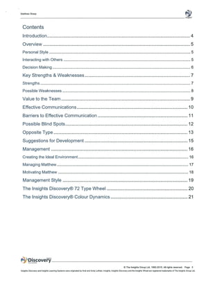 Insights Discovery - Personal Profile | PDF