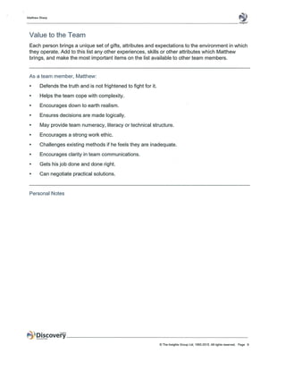 Insights Discovery - Personal Profile | PDF