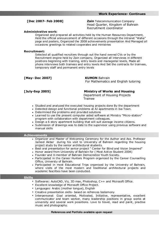resume available upon request