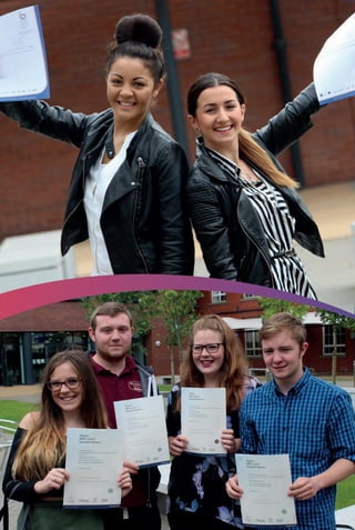 One ofthe best further
education colleges
in the country
OutstandingSuccess!Bury College has yet anotheryear
ofoutstanding results!
BuryCollege is
Outstanding
(M358/15) Designed and produced byBuryCollegeMarketing, printed byBrowns. August 2015.
For more information contact us at:
0161280 8280 • www.burycollege.ac.uk
Outstanding
Success
Yet another year of top university success
Exceptional student success
BuryCollege’s excellenttrackrecord ofachievementcontinues.
An initial studyoftheresults indicates:
• 41Advanced Level 3 courses achieving 100% pass rates
• 254 students achievingTriple Distinction Stars
• 486 students achievingTriple Distinctions orabove
• An excellentpass rate of97% for Advanced Level courses
• Students on targetto equal lastyears’achievementofover990 progressing to university
This is anotheryearthatBuryCollege’s Advanced Level results reinforceits Ofsted inspection, which
established thatBuryCollegeremains outstanding in all areas. BuryCollegeis oneofthebestfurther
education colleges in thecountry.
”“
“I am very happy with
my results and ready
for my next step. I
couldn’t have been
happier at Bury College.
The tutors are
extremely skilled
and friendly. It is the
perfect atmosphere
to breed success.”
Spencer Kane Wood achieved
tripledistinction stars in Applied
Science. The formerpupil of
Parrenthorn High School will
now progress to Lancaster
University to studyBiological
Sciences with Biomedicine.
Onceagain, significant numbers ofour students have
successfully secured university places, atsomeofthetop
universities in the country, includingYork, Leeds, Exeter,
Lancaster, Manchester, Liverpool, Birmingham and Edinburgh.
Thewide range ofuniversity courses BuryCollegestudents have
secured places on includes: BiologicalSciences, Biological Medicine,
Physics, ComputerScience, Chemical Engineering, Optometry, Human
Biology, Mathematics, Artand Design, AutomotiveDesign, History,
Civil andStructural Engineering, ChildhoodStudies, English Literature,
Psychology, PaediatricNursing, Drama, Film andTelevisionStudies,
Law, ForensicBiology, Neuroscience,Sports Coaching,SportsScience,
Accounting and Finance, AncientHistory, Business Management,
Mechanical Engineering, Physical Education, Historyand Politics,
International Business,SoftwareEngineering.
@Bury_College BuryCollegeOfficial
Results Day Success 8pp Leafletv2.qxp_Layout 1 14/08/2015 14:18 Page 1
 