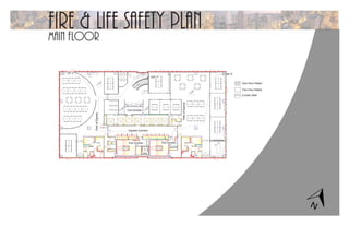 Fire & Life safety planMain Floor
Botoeira
UP
5'-95/16"
6' - 9 9/16"
6'-85/16"
8' - 2 9/16"
5'Turnaround
5'Turnaround
5' Turnaround
5' Turnaround
98'-0"
145'-7"
130'-2"
Exit Access Exit Access
Exit Access
AreaofRefuge
Area of Refuge
Egress Corridor
PathofEgress
PathofEgress
One Hour Rated
Two Hour Rated
Curtain Wall
 