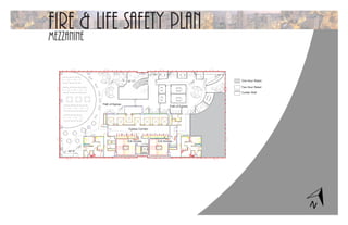 Mezzanine
Botoeira
DN
81'-0"101'-2"
92'-6"
112'-11"
4'-827/32"
5' - 0"
6'-21/2"7'-41/16"
Exit AccessExit Access
6'-119/16"
5'Turnaround
5'Turnaround
5'Turnaround
5'Turnaround
5'Turnaround
4'-103/32"
6'-031/32"
Area of Refuge
Area of Refuge
Area of Refuge
Egress Corridor
Path of Egress
Path of Egress
One Hour Rated
Two Hour Rated
Curtain Wall
Fire & Life safety plan
 