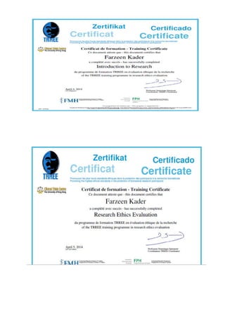All Ethics Certificates PDF