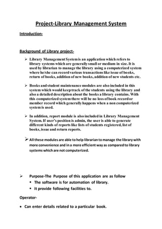 Project | DOCX | Databases | Computer Software and Applications