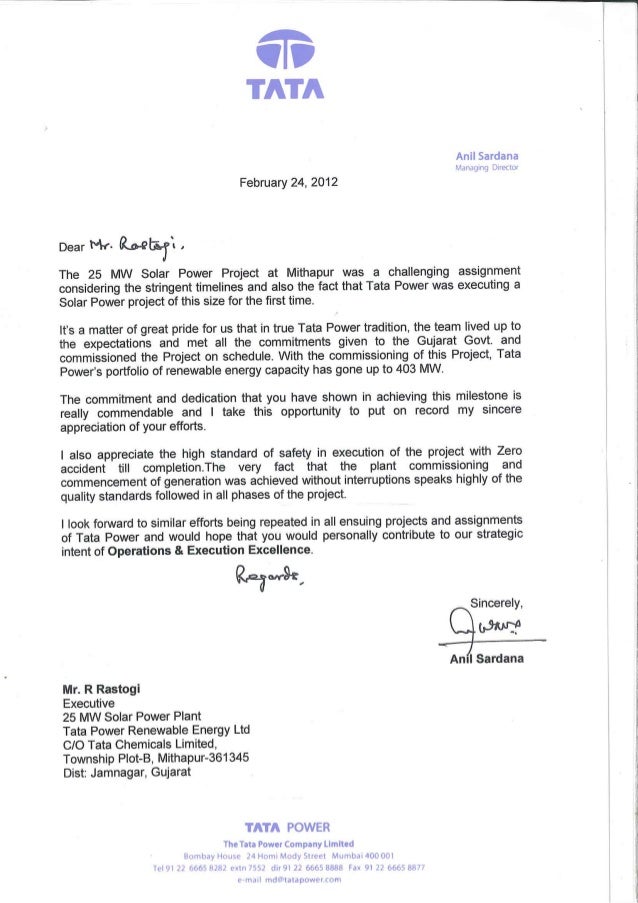 certificate of performance tata power certificate of performance