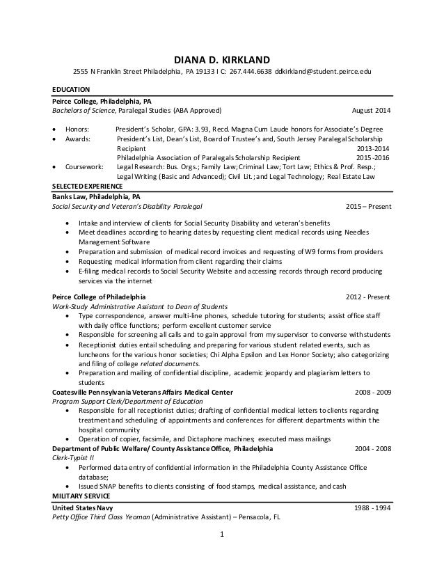 paralegal student resumes