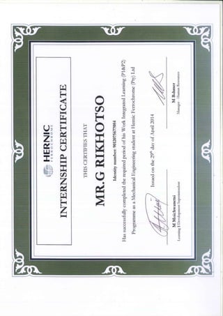 Gondman Copy of Achievement Certificate