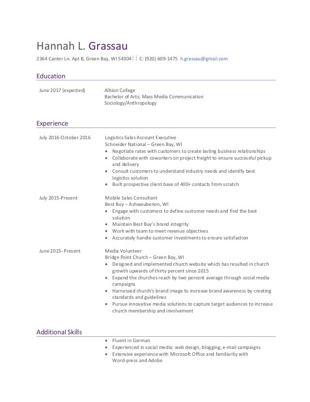 Resume Media November 16 Hannah Grassau