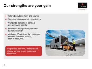 Our strengths are your gain
13
 Tailored solutions from one source
 Global requirements – local solutions
 Worldwide network of partners
and approved agents
 Innovation through customer and
market proximity
 Intelligent IT solutions for customers,
extranet solutions, e-shop,
track & trace, etc.
We provide a secure, discrete and
reliable service to our customers
worldwide.
 