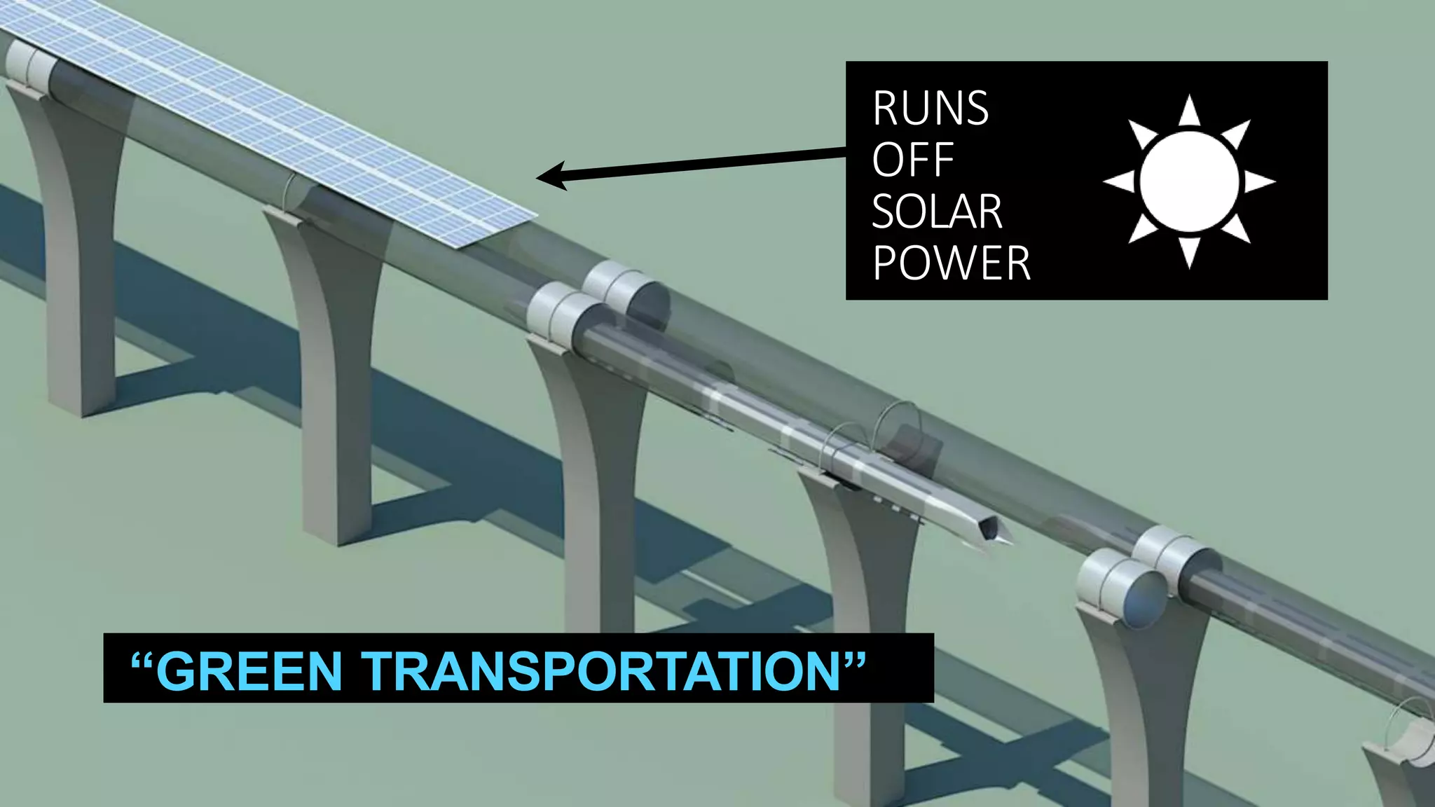 RUNS
OFF
SOLAR
POWER
“GREEN TRANSPORTATION”
 
