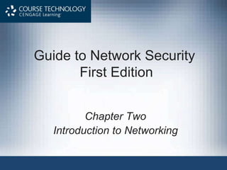 Guide to Network Security
First Edition
Chapter Two
Introduction to Networking
 