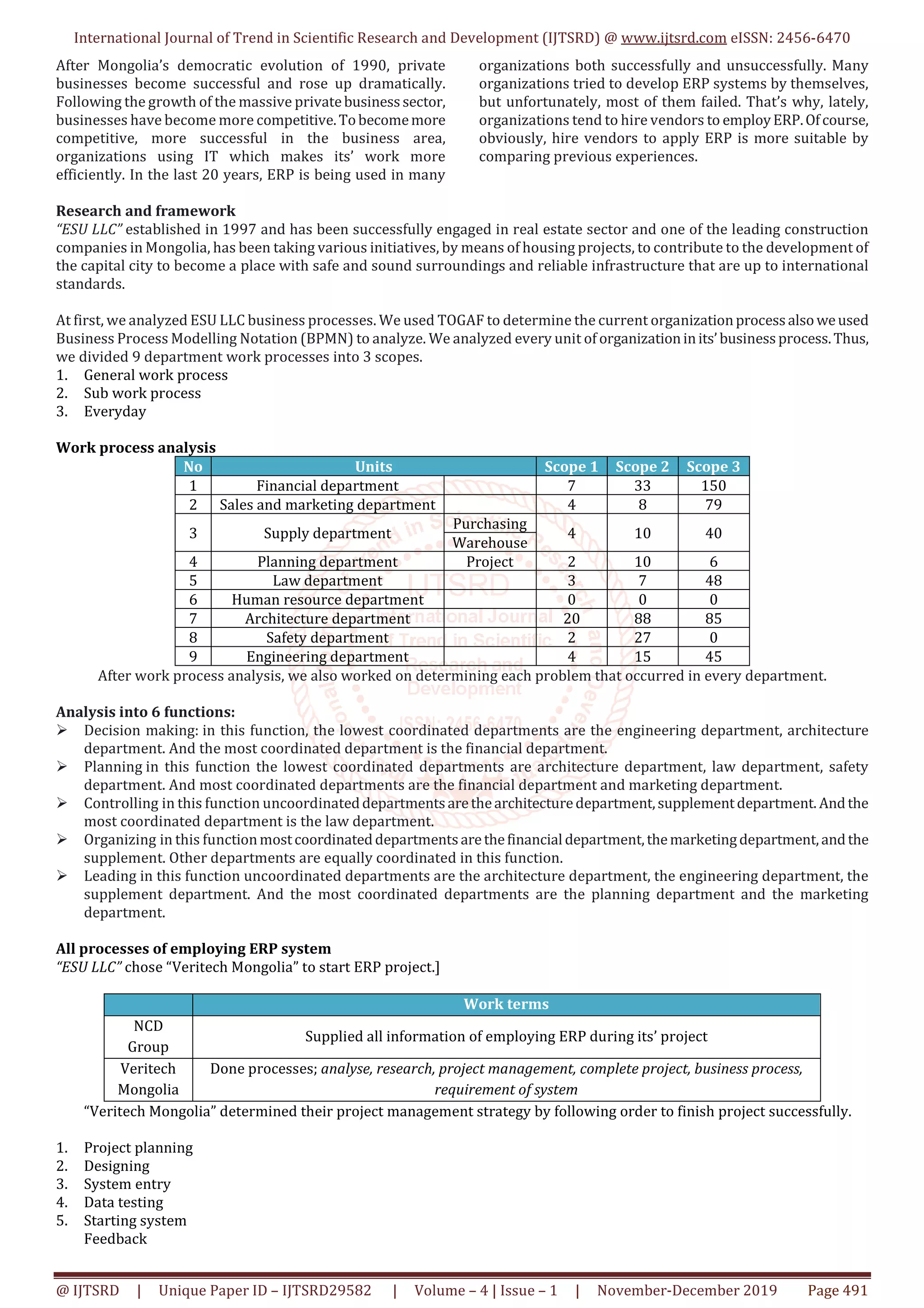 The Impact of ERP on Business Organization in Mongolia | PDF
