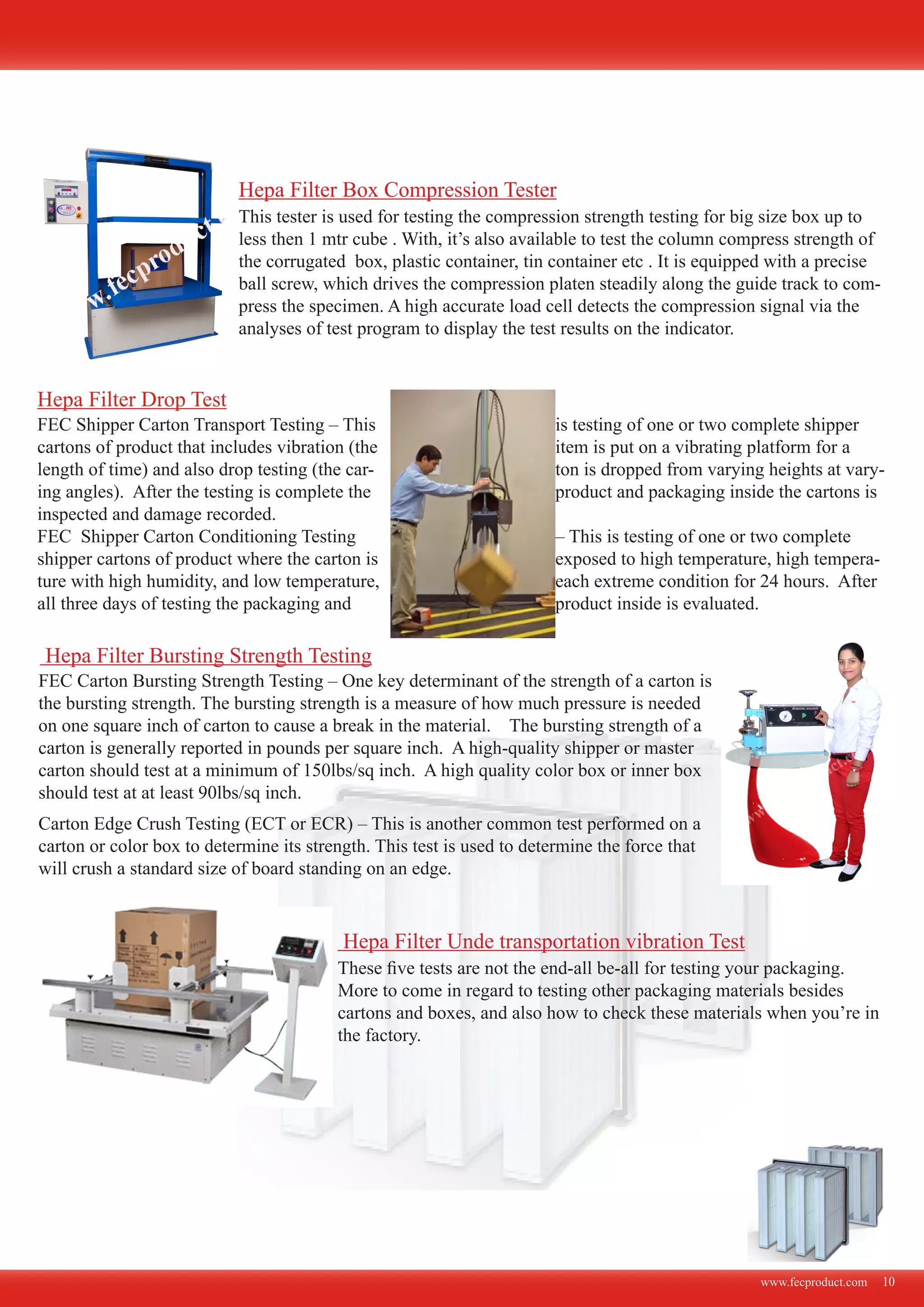 Hepa FIlter Test Manufacturer | PDF