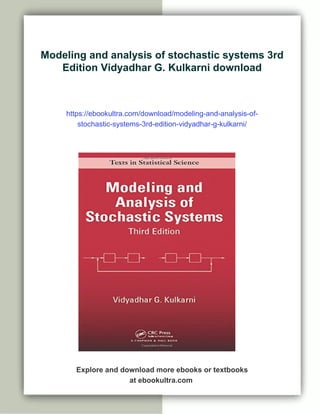 Modeling and analysis of stochastic systems 3rd Edition Vidyadhar G ...