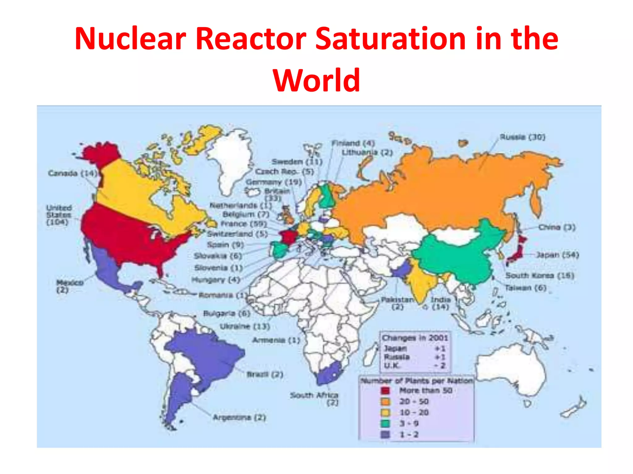 Nuclear Reactor Saturation in the
World
 