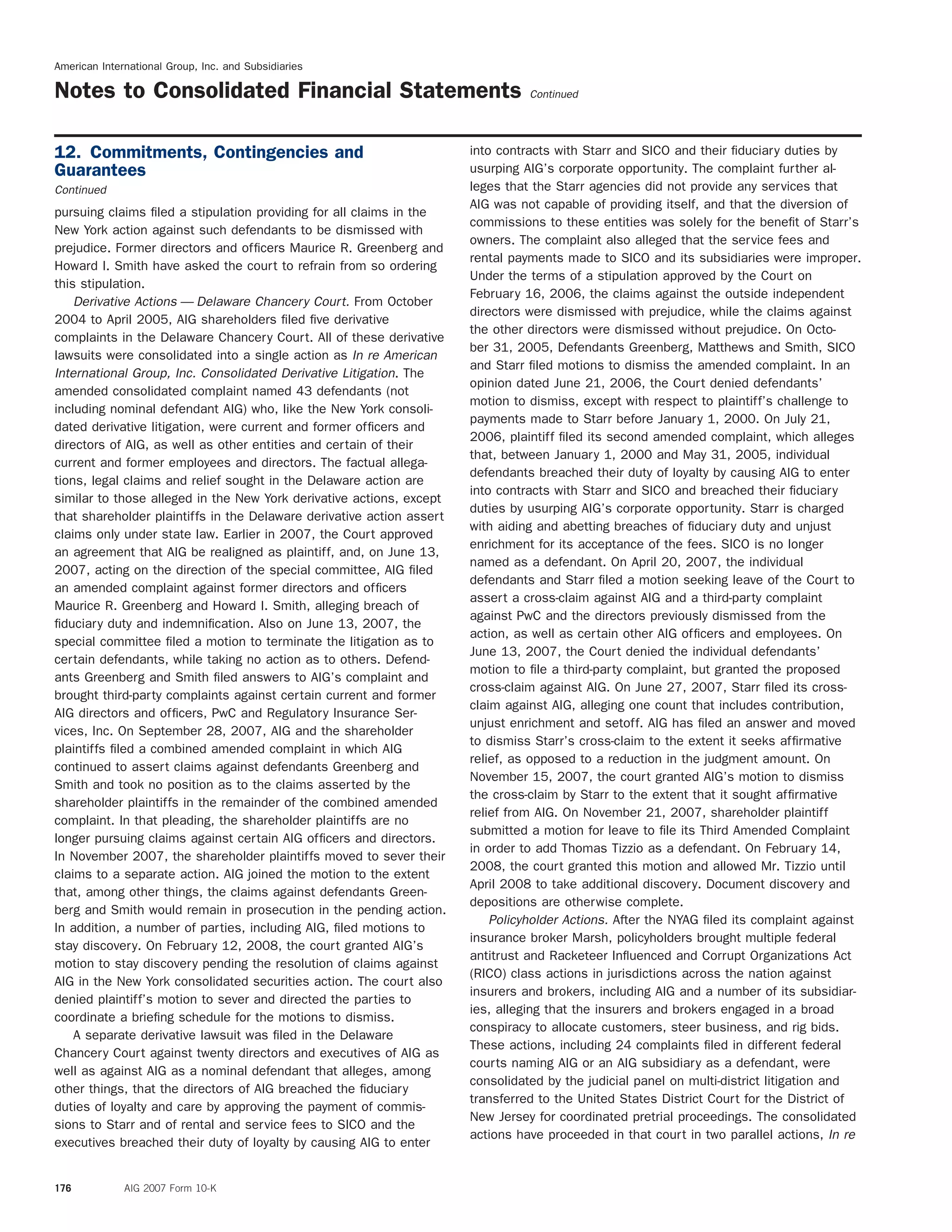 AIG Annual Report 2007