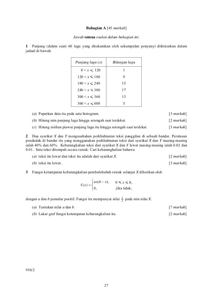 950 Sukatan Pelajaran Matematik (M) STPM (Baharu)