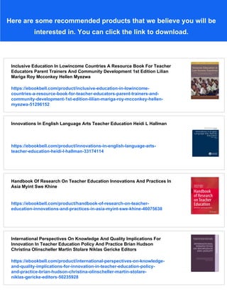 Innovations In Teacher Education A Social Constructivist Approach Clive ...