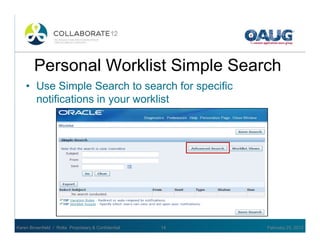 Work List Oracle Oracle workflow: use and administration. | PDF