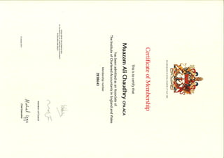 ICAEW-Membership Certificate