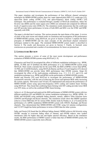 INVESTIGATING THE PERFORMANCE OF VARIOUS CHANNEL ESTIMATION TECHNIQUES ...