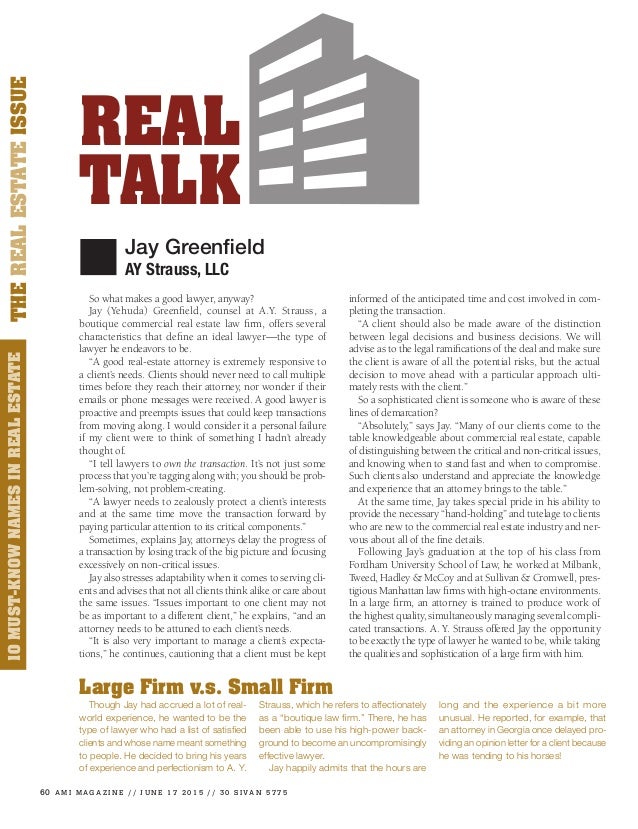Article in Ami Magazine Real Estate Issue