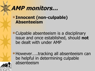 Attendance Management: Getting Staff to Come to Work | PPT