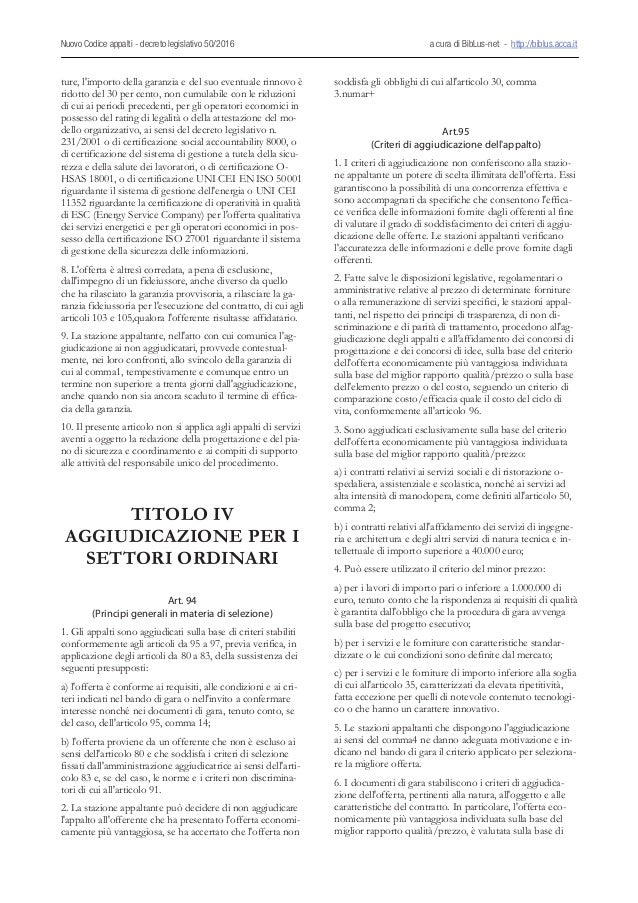 95 2016 nuovo codice appalti dlgs 502016 95 2016 nuovo codice appalti dlgs 502016