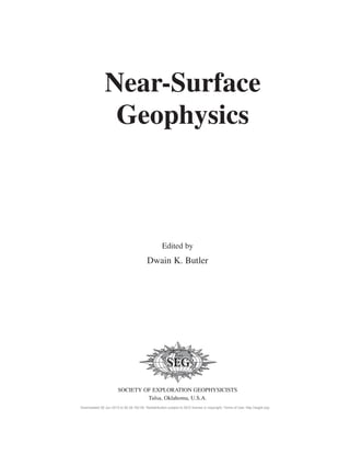 Near Surface Geophysics First Edition Dwain K. Butler | PDF