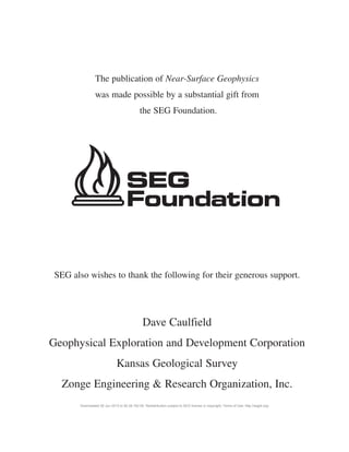 Near Surface Geophysics First Edition Dwain K. Butler | PDF