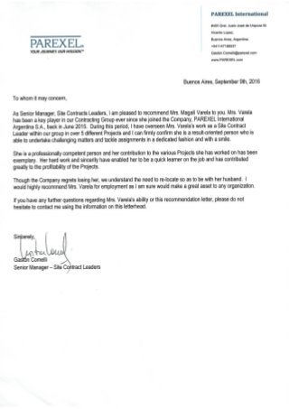 Recommendation Letter Gaston Comelli - Senior Manager - Site Contract Leaders
