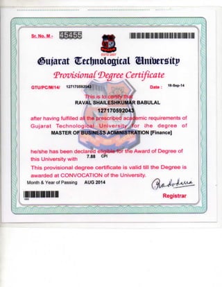 DEGREE CERTIFICATE-MBA