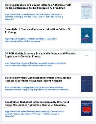 Applied Statistical Inference with MINITAB Sally Lesik | PDF