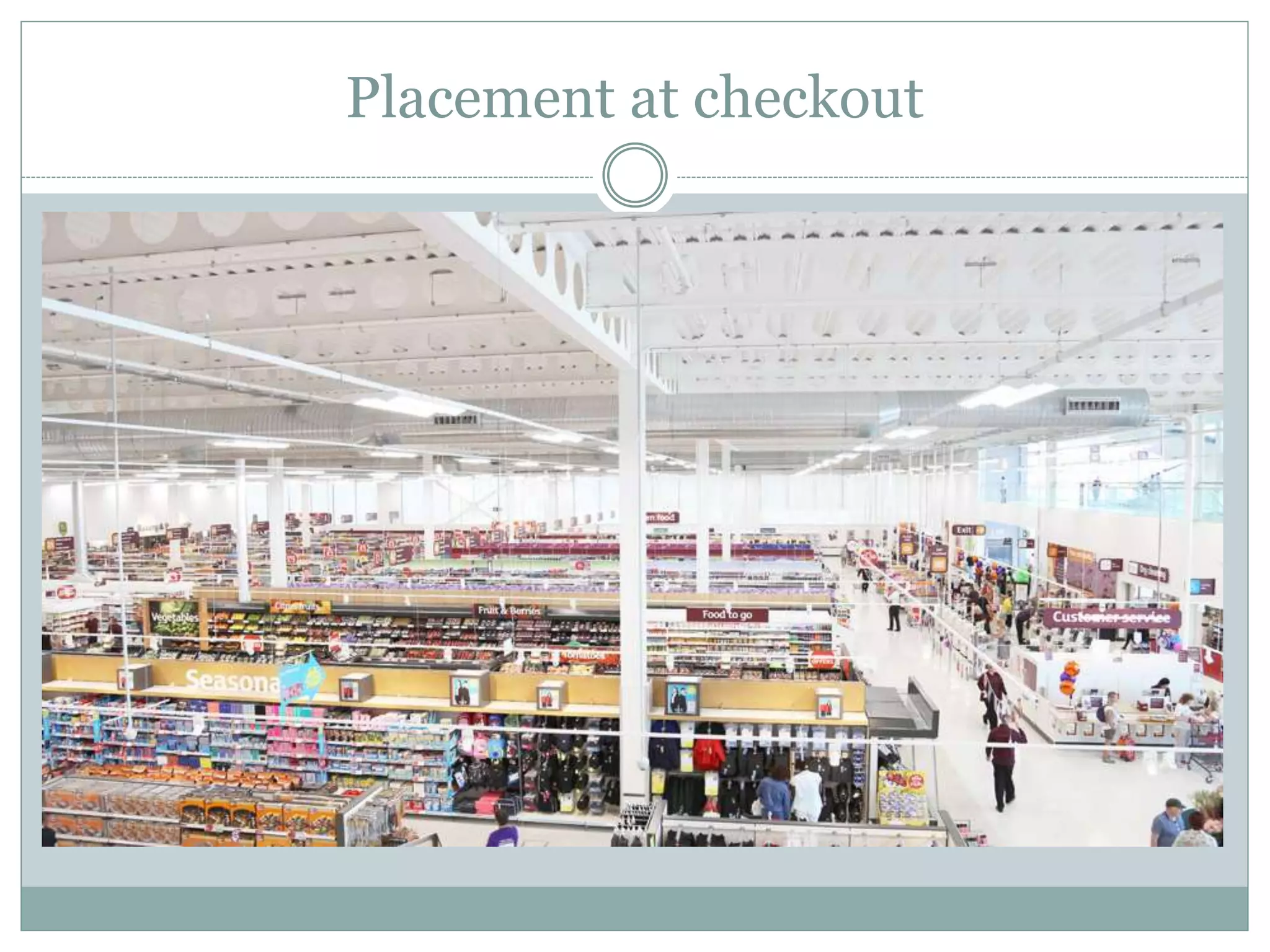 Placement at checkout
 