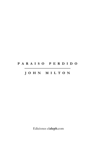 El paraíso perdido, John Milton