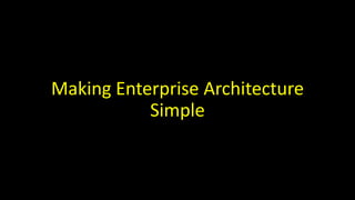 Making Enterprise Architecture
Simple
 