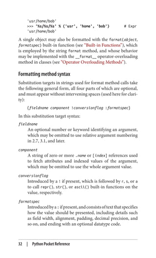 Python pocket reference 5ed. Edition Mark Lutz | PDF